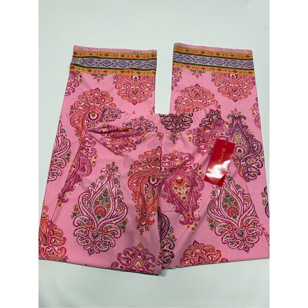 Sunny Leigh Marla Pink paisley palazzo pant NWT Size small